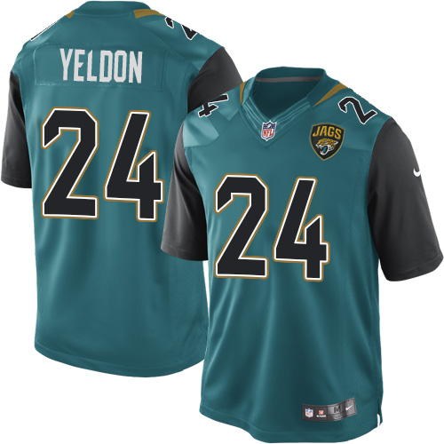 Youth Elite T.J. Yeldon Nike Jersey Teal Green Home - #24 NFL Jacksonville Jaguars